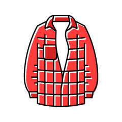 plaid shirt streetwear cloth fashion color icon vector. plaid shirt streetwear cloth fashion sign. isolated symbol illustration