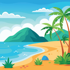 Obraz premium tropical island with palm trees