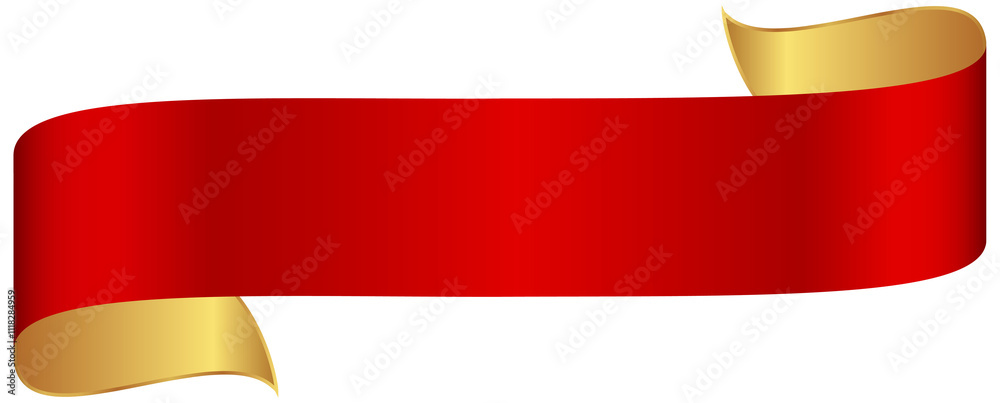 Wall mural Red Gold Ribbon Banner
