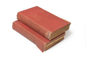 two old book isolated on white background