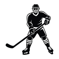 Fototapeta premium hockey player silhouette vector 