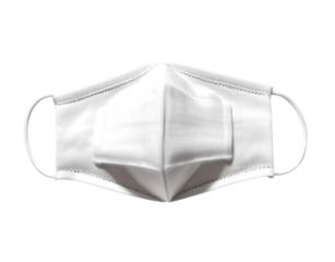 PNG of White face mask , symbolizing safety and health precautions on transparent background.