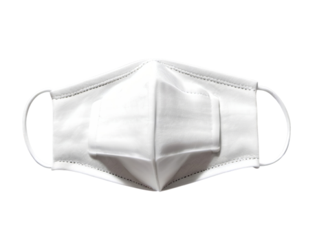 PNG of White face mask , symbolizing safety and health precautions on transparent background.