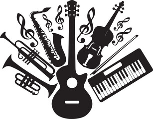 musical instrument silhouette vector