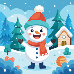 happy winter background hello winter season cart.