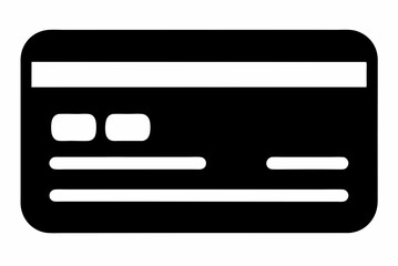 Black Silhouette Credit Card Icon Vector Design