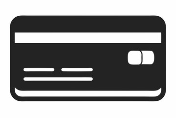 Fototapeta premium Black Silhouette Credit Card Icon Vector Design