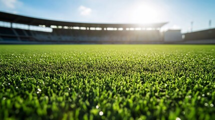Stadium Green Grass Field, Lush Turf in a Modern Arena
