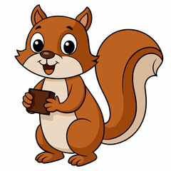 squirrel with chocolate cake