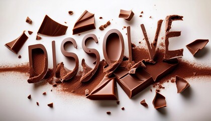 Fototapeta premium Cracked and Melted Chocolate Pieces with 