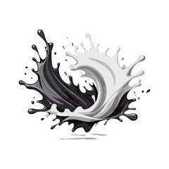 Splash of paint, white and black