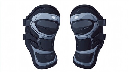 Professional Knee Pads Vector Illustration for Safety Wear and Sports Protection