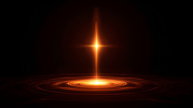 A glowing beacon amidst a pitchblack void representing the powerful activation of the higgs field. Void. Illustration
