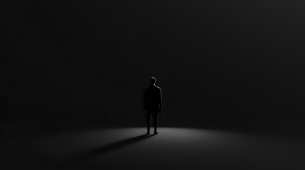 A minimalist black background, ideal for showcasing products or artwork, emphasizing simplicity and elegance. Void. Illustration