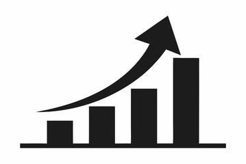 Black Silhouette Growth Arrow Vector Icon Design