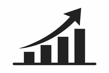 Black Silhouette Growth Arrow Vector Icon Design