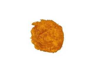 Deep fried Cheese ball isolated on white background. Delicious homemade appetizer. Unhealthy snack
