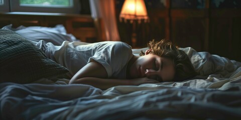 femme qui dort dans un lit