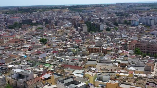 Aerial view of Canosa di Puglia town located in the province of Barletta, Andria, Trani, Italy 
