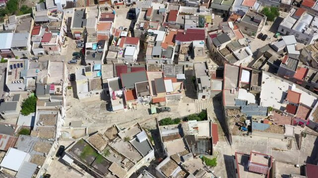 Aerial view of Canosa di Puglia town located in the province of Barletta, Andria, Trani, Italy 