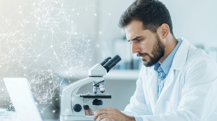 Scientist Analyzing Samples in High Tech Laboratory