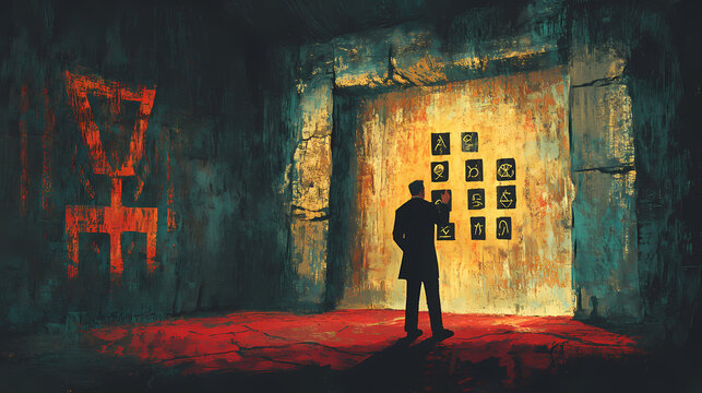 businessman in cryptic underground
