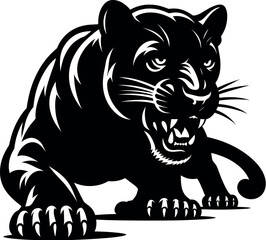 Panther vector black silhouette cricut design for T-shirt