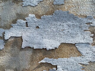 Old cement wall with peeling paint texture, Abstract crack concrete wall background