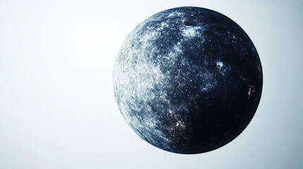 Stunning High-Resolution Image of Mercury: Glowing Craters and Cosmic Background, Ideal for Science Publications, Space Exploration Websites, and Educational Materials