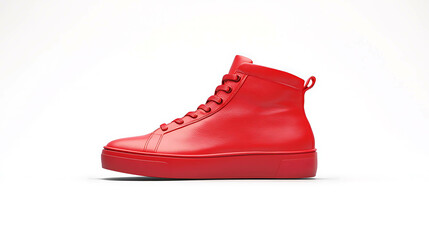 Red Sneakers Illustration on a White Background &ndash; Bold and Stylish Footwear Design