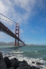 Majestic Golden Gate Bridge Draped in Coastal Fog