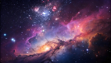 Obraz premium A breathtaking view of a colorful space galaxy cloud nebula