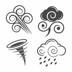 set of black and white icons