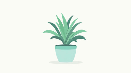 Fototapeta premium Houseplant Illustration on a White Background – Fresh and Natural Desig