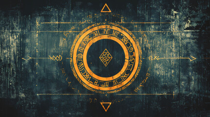 Fototapeta premium Mystical runes background, ai generated. Runes. Illustration