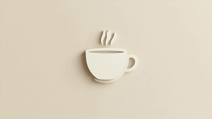 White Cup Illustration on a Pink Background – Cozy and Minimalistic Design