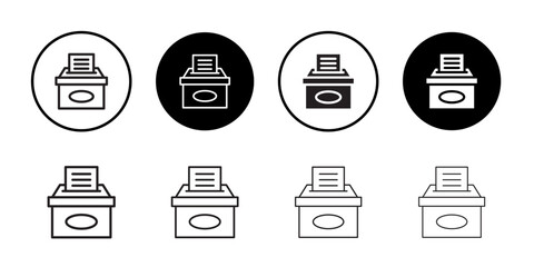 Complaint box icon Line Art Logo set