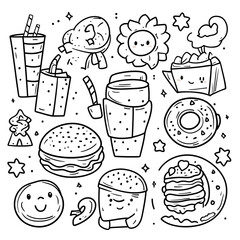 Doodle Food Icons