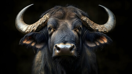 Naklejka premium Black Buffalo Portrait - Wildlife Photography