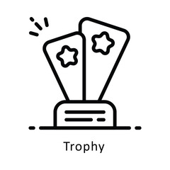 Trophy Vector Outline Icon. Eps 10 File