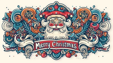 Cool Santa Claus with Trendy Style, Perfect for Postcards, Wallpapers, Prints, and More. Innovative Design for Modern Holiday Celebrations