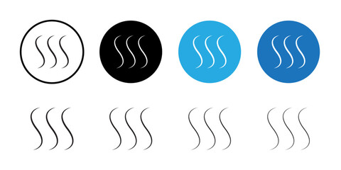 Smoke steam silhouette icon Line Art Logo set