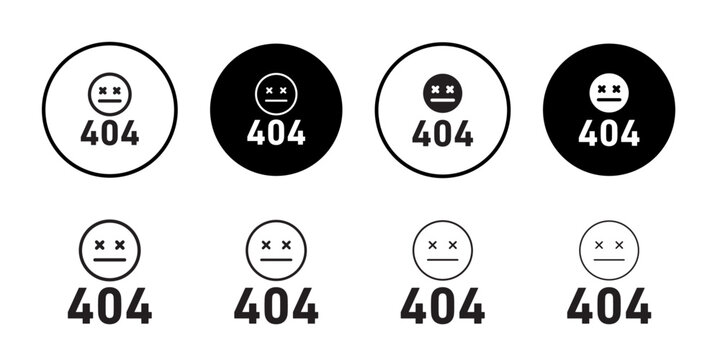 404 Error icon Line Art Logo set