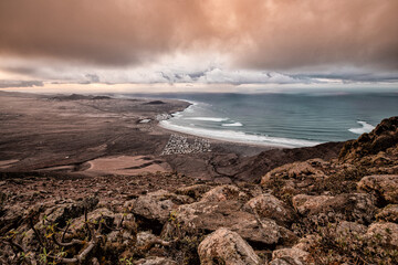 Storm clouds over the sea of Famara, Lanzarote