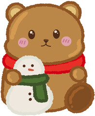 teddy bear in winter