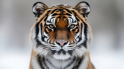 Fototapeta premium Close-up Portrait of a Tiger in Winter