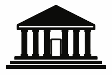 Fototapeta premium Black Silhouette Vector Bank Building Icon