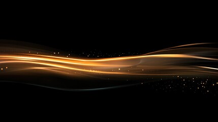 Abstract Golden Waves Dark Background Design