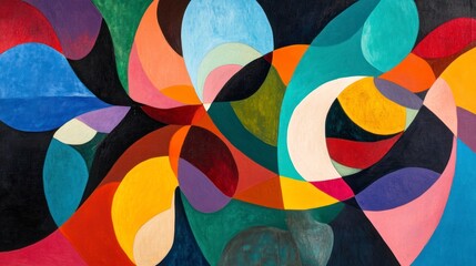 Obraz premium Vibrant Abstract Painting with Swirling Colors Showcasing Dynamic Formations and Rich Hues for Creative Projects and Visual Inspiration