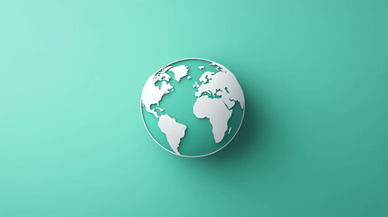 Global Harmony: A Blue and White Globe Icon on a Blue Background